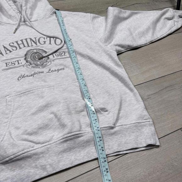 Garage Hoodie Oversized Womens XS Light Gray Michigan 1994 Embroidered Logo Y2K - Picture 7 of 7